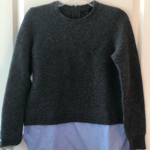 J Crew Navy Lambswool Shirttail Sweater Size S - Picture 12 of 16